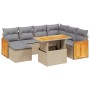 Juego de sofás de jardín con cojines beige 8 pzas ratán PE de , Conjuntos de jardín - Ref: Foro24-3274076, Precio: 510,77 €, ...