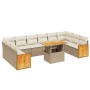 Set de sofás de jardín 11pzas con cojines ratán sintético beige de , Conjuntos de jardín - Ref: Foro24-3274131, Precio: 709,0...