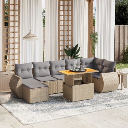 Juego de sofás de jardín con cojines beige 8 pzas ratán PE de , Conjuntos de jardín - Ref: Foro24-3275824, Precio: 541,74 €, ...