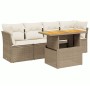 Juego de sofás jardín con cojines 5 pzas ratán sintético beige de , Conjuntos de jardín - Ref: Foro24-3270666, Precio: 356,80...