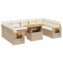 Set de sofás de jardín 11pzas con cojines ratán sintético beige de , Conjuntos de jardín - Ref: Foro24-3273690, Precio: 777,9...