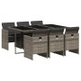 Set comedor jardín 7 pzas y cojines ratán sintético gris de , Conjuntos de jardín - Ref: Foro24-3210548, Precio: 544,74 €, De...