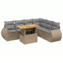 Set sofás de jardín 7 piezas y cojines ratán sintético beige de , Conjuntos de jardín - Ref: Foro24-3272214, Precio: 494,12 €...