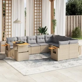 Juego de sofás jardín con cojines beige 10 pzas ratán sintético de , Conjuntos de jardín - Ref: Foro24-3273684, Precio: 663,7...