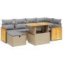 Set sofás de jardín 7 piezas y cojines ratán sintético beige de , Conjuntos de jardín - Ref: Foro24-3276251, Precio: 467,42 €...