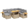 Juego de sofás de jardín con cojines beige 8 pzas ratán PE de , Conjuntos de jardín - Ref: Foro24-3276160, Precio: 540,51 €, ...