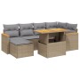 Set sofás de jardín 7 piezas y cojines ratán sintético beige de , Conjuntos de jardín - Ref: Foro24-3273180, Precio: 452,35 €...