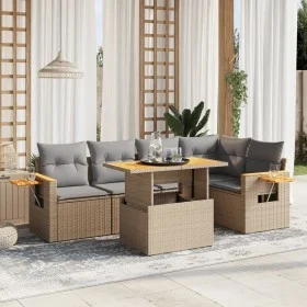 Juego de sofás jardín con cojines 6 pzas ratán sintético beige de , Conjuntos de jardín - Ref: Foro24-3273509, Precio: 433,34...