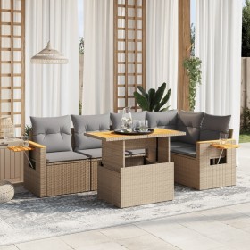 Juego de sofás jardín con cojines 6 pzas ratán sintético beige de , Conjuntos de jardín - Ref: Foro24-3273509, Precio: 427,01...