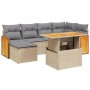 Set sofás de jardín 7 piezas y cojines ratán sintético beige de , Conjuntos de jardín - Ref: Foro24-3274062, Precio: 454,72 €...