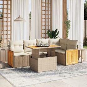 Juego de sofás jardín con cojines 6 pzas ratán sintético beige de , Conjuntos de jardín - Ref: Foro24-3273949, Precio: 424,92...