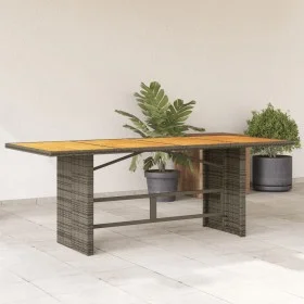 Mesa de jardín superficie madera acacia ratán gris 190x80x75cm de , Mesas de jardín - Ref: Foro24-365601, Precio: 229,03 €, D...