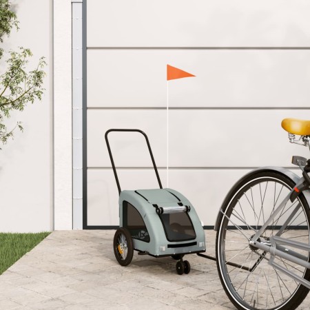 Remolque de bicicleta mascotas hierro tela Oxford gris de , Cochecitos para mascotas - Ref: Foro24-93972, Precio: 99,74 €, De...
