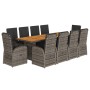 Set de comedor de jardín 11 pzas y cojines ratán sintético gris de , Conjuntos de jardín - Ref: Foro24-3277598, Precio: 2,00 ...