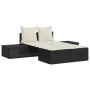 Double sun lounger with black synthetic rattan cushions by , Loungers - Ref: Foro24-368389, Price: 300,95 €, Discount: %