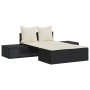 Tumbona doble con cojines ratán sintético negro de , Tumbonas - Ref: Foro24-368389, Precio: 267,68 €, Descuento: %