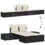 Double sun lounger with black synthetic rattan cushions by , Loungers - Ref: Foro24-368389, Price: 300,95 €, Discount: %