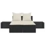 Double sun lounger with black synthetic rattan cushions by , Loungers - Ref: Foro24-368389, Price: 300,95 €, Discount: %