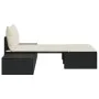 Double sun lounger with black synthetic rattan cushions by , Loungers - Ref: Foro24-368389, Price: 300,95 €, Discount: %
