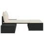Tumbona doble con cojines ratán sintético negro de , Tumbonas - Ref: Foro24-368389, Precio: 267,68 €, Descuento: %