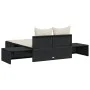 Double sun lounger with black synthetic rattan cushions by , Loungers - Ref: Foro24-368389, Price: 300,95 €, Discount: %