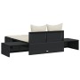 Tumbona doble con cojines ratán sintético negro de , Tumbonas - Ref: Foro24-368389, Precio: 267,68 €, Descuento: %