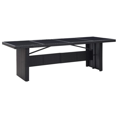 Mesa de jardín ratán sintético y vidrio negro 240x90x74 cm de vidaXL, Mesas de jardín - Ref: Foro24-310071, Precio: 257,74 €,...