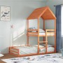 Cama con techo madera maciza pino marrón 80x200 cm de , Camas y somieres - Ref: Foro24-3282395, Precio: 276,01 €, Descuento: %