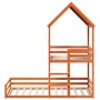 Cama con techo madera maciza pino marrón 80x200 cm de , Camas y somieres - Ref: Foro24-3282395, Precio: 276,01 €, Descuento: %