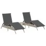 Tumbonas con mesita 2 unidades ratán sintético gris claro de , Tumbonas - Ref: Foro24-4002715, Precio: 274,97 €, Descuento: %