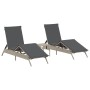 Tumbonas con mesita 2 unidades ratán sintético gris claro de , Tumbonas - Ref: Foro24-4002715, Precio: 280,54 €, Descuento: %