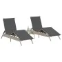 Tumbonas con mesita 2 unidades ratán sintético gris claro de , Tumbonas - Ref: Foro24-4002715, Precio: 274,97 €, Descuento: %