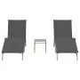 Tumbonas con mesita 2 unidades ratán sintético gris claro de , Tumbonas - Ref: Foro24-4002715, Precio: 274,97 €, Descuento: %