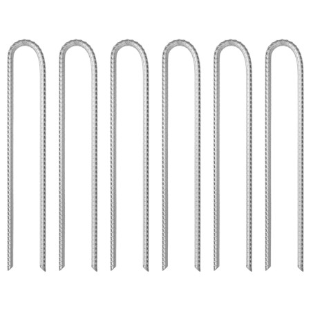 Clavijas de tienda forma U 6 uds acero galvanizado 37 cm Ø10 mm de , Accesorios para tiendas de campaña - Ref: Foro24-4009347...