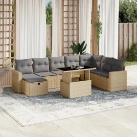 Set de sofás de jardín 9 pzas con cojines ratán sintético beige de , Conjuntos de jardín - Ref: Foro24-3274869, Precio: 591,2...