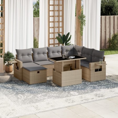 Set de sofás de jardín y cojines 8 piezas ratán sintético beige de , Conjuntos de jardín - Ref: Foro24-3274999, Precio: 541,7...