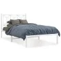 Metal bed frame with white headboard 100x190 cm by , Beds and slatted bases - Ref: Foro24-376171, Price: 72,21 €, Discount: %