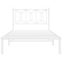 Estructura de cama de metal con cabecero blanco 100x190 cm de , Camas y somieres - Ref: Foro24-376171, Precio: 76,02 €, Descu...