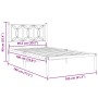 Estructura de cama de metal con cabecero blanco 100x190 cm de , Camas y somieres - Ref: Foro24-376171, Precio: 76,02 €, Descu...