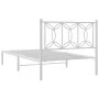 Metallbettgestell mit weißem Kopfteil 107x203 cm von , Betten und Lattenroste - Ref: Foro24-376173, Preis: 79,65 €, Rabatt: %