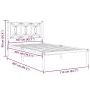 Metallbettgestell mit weißem Kopfteil 107x203 cm von , Betten und Lattenroste - Ref: Foro24-376173, Preis: 79,65 €, Rabatt: %