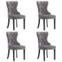 Sillas de comedor 4 unidades terciopelo gris de vidaXL, Sillas de comedor - Ref: Foro24-3055873, Precio: 645,64 €, Descuento: %