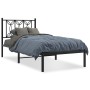 Estructura de cama con cabecero metal negro 80x200 cm de , Camas y somieres - Ref: Foro24-376119, Precio: 72,91 €, Descuento: %