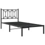 Estructura de cama con cabecero metal negro 80x200 cm de , Camas y somieres - Ref: Foro24-376119, Precio: 72,91 €, Descuento: %