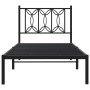 Estructura de cama con cabecero metal negro 80x200 cm de , Camas y somieres - Ref: Foro24-376119, Precio: 72,91 €, Descuento: %