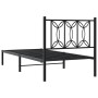 Estructura de cama con cabecero metal negro 80x200 cm de , Camas y somieres - Ref: Foro24-376119, Precio: 72,91 €, Descuento: %