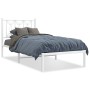 Estructura de cama de metal con cabecero blanco 75x190 cm de , Camas y somieres - Ref: Foro24-376167, Precio: 60,90 €, Descue...
