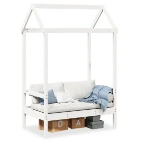 Banco con techo madera maciza de pino blanco 117,5x70x176,5 cm de , Bancos - Ref: Foro24-846995, Precio: 133,74 €, Descuento: %