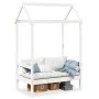 Banco con techo madera maciza de pino blanco 117,5x70x176,5 cm de , Bancos - Ref: Foro24-846995, Precio: 133,74 €, Descuento: %