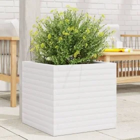 Jardinera de madera maciza de pino blanca 50x50x46 cm de , Maceteros y jardineras - Ref: Foro24-3282405, Precio: 120,40 €, De...